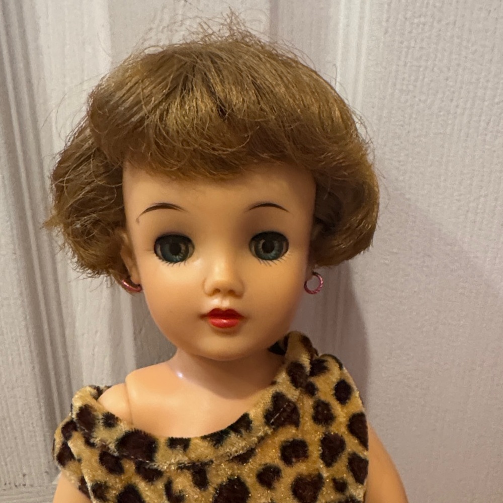 Vintage Ideal Doll Leopard Print Doll with Brown Hair